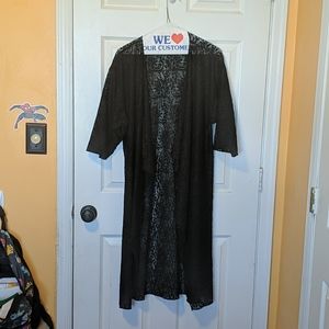 EUC Gorgeous Black Lace Shirley Duster - S